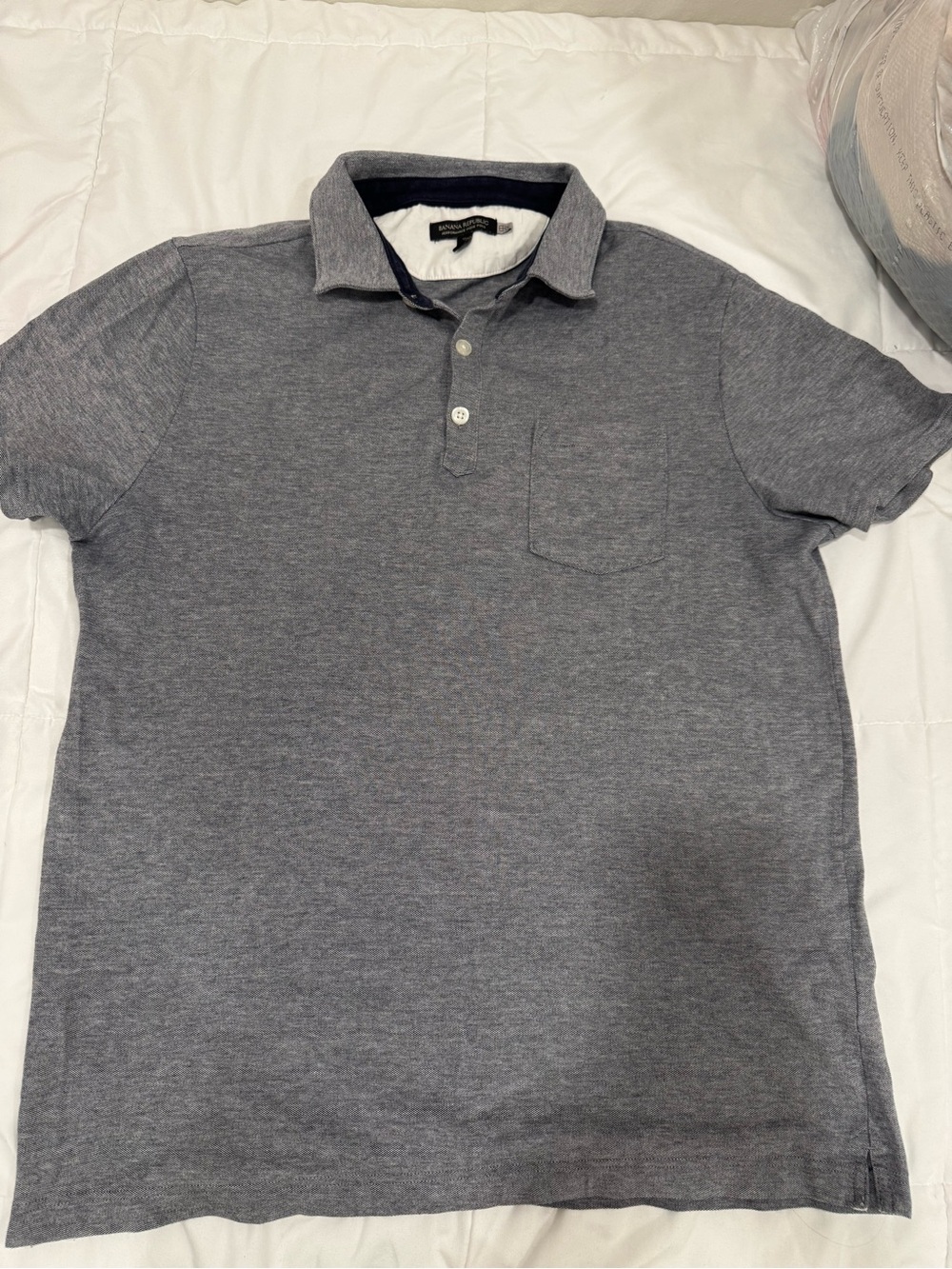 Banana Republic Men's Heather Gray Polo with Chest Pocket